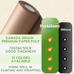PerkHomy 24" x 1,440" (120') Brown Kraft Paper Roll for Craft Bulletin Board Paper Art Table Covering Crafting Gift Wrapping Bouquet Packing Parcel 70GSM 50LB (Brown, 24" x 120')