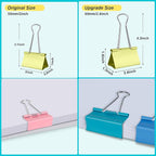 Ufmarine Colored Jumbo Binder Clips 2.4 inch, Extra Large Binder Clips for Office (8 Pcs)