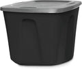 HOMZ Durable Molded Bin, Plastic Storage Container with Lid, 18 Gallon, Black/Gray - Stackable Organizer Totes and Boxes for Bedroom, Kitchen, and Garage Organization