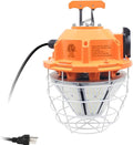NS 150W High Bay Outdoor Temporary LED Work Light 24250Lm 5000K Daylight White with Stainless Steel Guard and Hook Portable Hanging Lighting for Construction Job Site