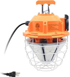 NS 150W High Bay Outdoor Temporary LED Work Light 24250Lm 5000K Daylight White with Stainless Steel Guard and Hook Portable Hanging Lighting for Construction Job Site