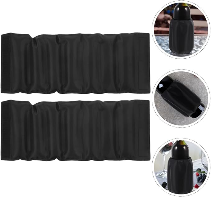 2Pcs Reusable Wine Cooler Sleeve Leakproof Insulated Gel Ice Packs for Wine and Beer Bottles Portable Bottle Cooler Bags for Camping and Outdoor Use