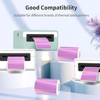 3x2 Inch Holographic Thermal Labels, Pink Thermal Sticker Labels, Rainbow Glitter Stickers for Price, Barcode, Mailing, Name, DIY Custom Logo Design, 200 Pcs/1 Roll