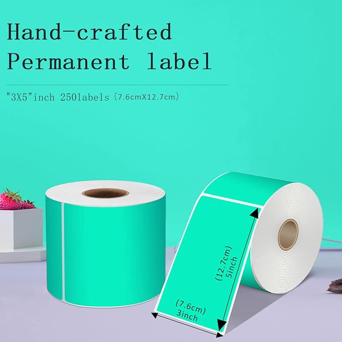 PARLAIM 3 X 5 Inch Rectangle Adhesive Color Coding Stickers,Square Aqua Inventory Stickers -250 Per Dispenser Box