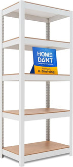 HOMEDANT House 5 Tier 24.1" W Laminated Metal Shelving Unit Adjustable Storage Utility Rack Heavy Duty Shelves Organization Multipurpose Shelf Kitchen Garage Pantry Closet 1 Pack