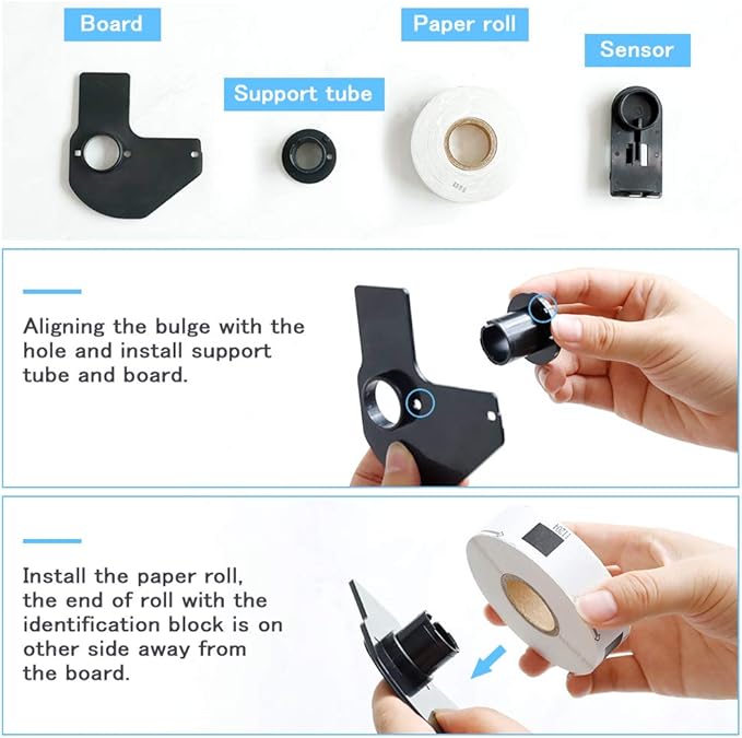 Label KINGDOM Compatible with Brother DK-1204 (0.66" x 2.1") Die-Cut Label for QL-800, Multipurpose/Return Address White Paper 400/Roll for QL-810W Printer (10-Roll + 2 Frame)