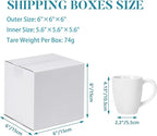 Shipping Boxes 6x6x6 Set of 6, White Corrugated Cardboard Box for Mailing Business Packaging
