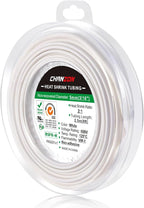 Chanzon 2:1 Ratio 3/16" (5mm) Heat Shrink Tubing 8Ft Roll (2.5M Total Length) White Polyolefin Sleeving Wrap Shrinking 2 to 1 1pcs