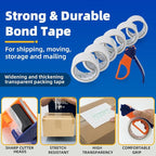 Clear Packing Tape with Dispenser – 6 Rolls,Heavy Duty Packaging Tape for Packing, Shipping & Moving, Effortless Sealing, 1.88" x 56 yd