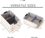 SIDIO CRATE Starter Pack - Two Full Size and One Half Size SidioCrate, Stackable Outdoor Organizer Storage Bins with Clear Lid and Dividers - Tan
