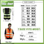 YOWESHOP High Reflective Visibility Safety Vest Custom Your Logo Safety Workwear with Reflective Strips and Front Zipper