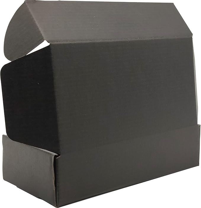 Small Black Shipping Boxes for Small Business Pack of 25-7x5x2 inches Cardboard Corrugated Mailer Boxes for Shipping Packaging Craft Gifts Giving Products