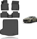 KELCSEECS® Floor Mats & Cargo Liner Custom for Mazda 3 2026 2025 2024 2023 2022 2021 2020 2019(Only Fits Sedan Models) All Weather Protection Floor Liners Front & Rear Row Full Set Accessories Black