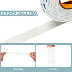 Made of 3M Double Sided Tape 0.5'' x 16.5 Ft 2 Pack PE Foam Tape Strips for Crafts Picture Hanging Poster Alarm Sensor Arts DIY Home Deco