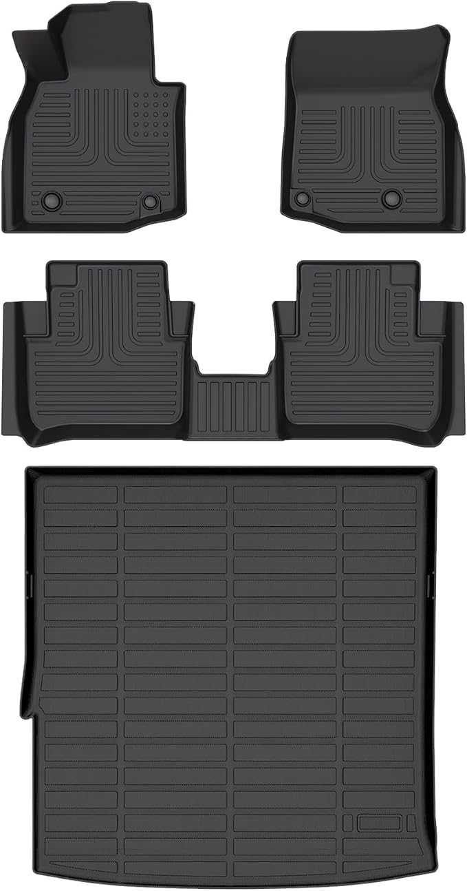 AIPOIL® Floor Mats & Cargo Liner Set for 2025 Mazda CX50 Hybrid All Weather Protection TPE Anti-Slip Automotive Full Set Custom Car Mats CX-50 Hybrid Accessories - Black