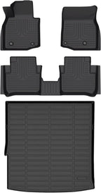 AIPOIL® Floor Mats & Cargo Liner Set for 2025 Mazda CX50 Hybrid All Weather Protection TPE Anti-Slip Automotive Full Set Custom Car Mats CX-50 Hybrid Accessories - Black