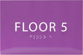 6" X4" Floor 5 Sign - ADA Compliant Tactile Graphics Grade 2 Braille Text | Wall Mount Plastic Directional Assistance, Floor Number Sign for Office, Schools, Hospitals, Apartments