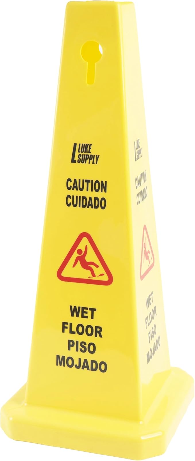 MATTHEW CLEANING 6 Packs 26” Caution Wet Floor Safety Cones for Indoors and Outdoors,Bright Yellow Caution Wet Floor Sign,4-Sided Bilingual Signs,Avoid Fall & Slip Accident