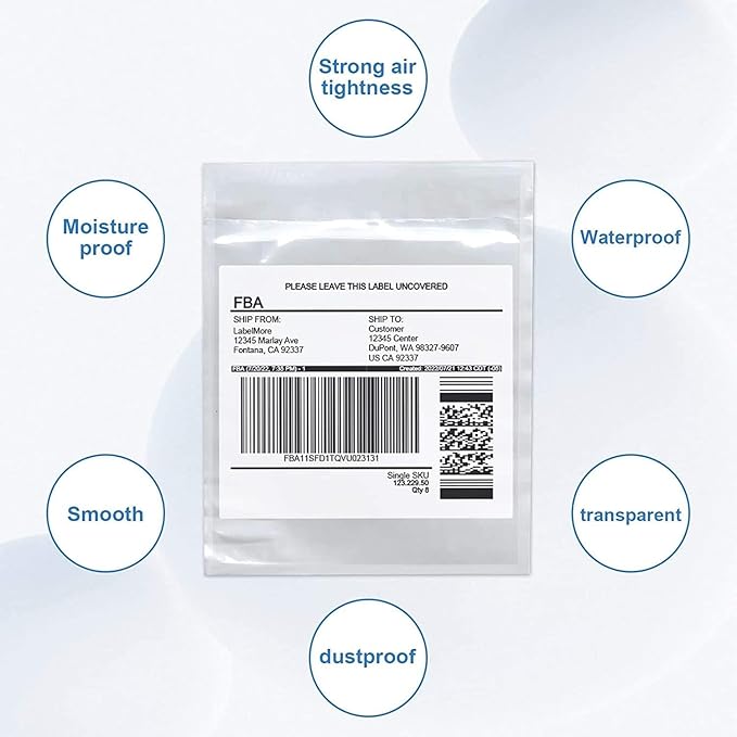 1000 Pcs-7.5x5.5 Packing List Mailing Envelopes: 7.5x5.5in (14x19cm), 1000 Pcs. Clear Adhesive Shipping Label Sleeves for Small Businesses