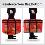 Bodaon Large 10-Pack Insulated Food Delivery Bag With Hard Bottom, XXXL Catering/Pizza Cooler Bags, Rideshare Delivery Bag, Thermal Cold/Hot Styrofoam Carrier for Travel/Shopping/Car