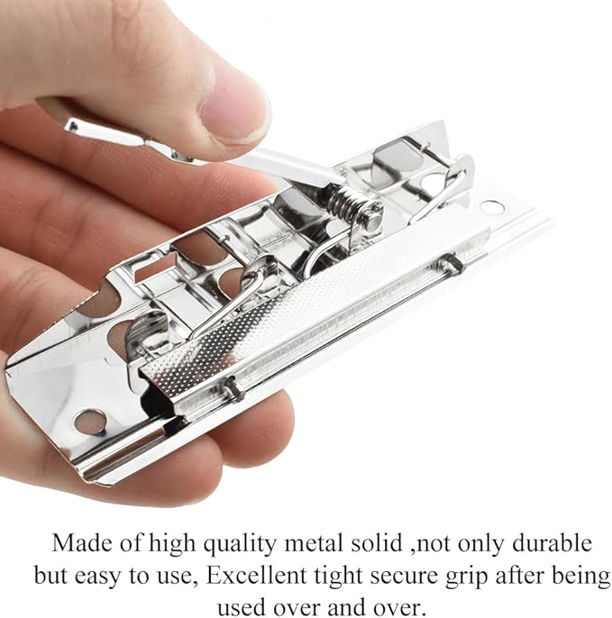 HAHIYO Silver Meta Clips - 3.94 Inches Sturdy Rivet Clipboard Clips (6 Pack), High-Grip Lever, Mountable, office/School/Home