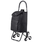 VEVOR Stair Climber Cart, 36L Capacity, Grocery Cart Laundry Stair Climbing Handcart with 6 Wheels & Oxford Cloth Bag, Foldable Stair Climber Hand Truck for Grocery Laundry, Black