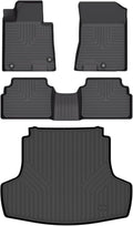 HAFIDI® Floor Mats & Cargo Liner Set Fit for 2021-2026 Kia K5 (Only FWD Models)& 2020-2026 Hyundai Sonata & Sonata Hybrid All Weather TPE Anti-Slip Car Full Set Floor Liners Custom Accessories - Black