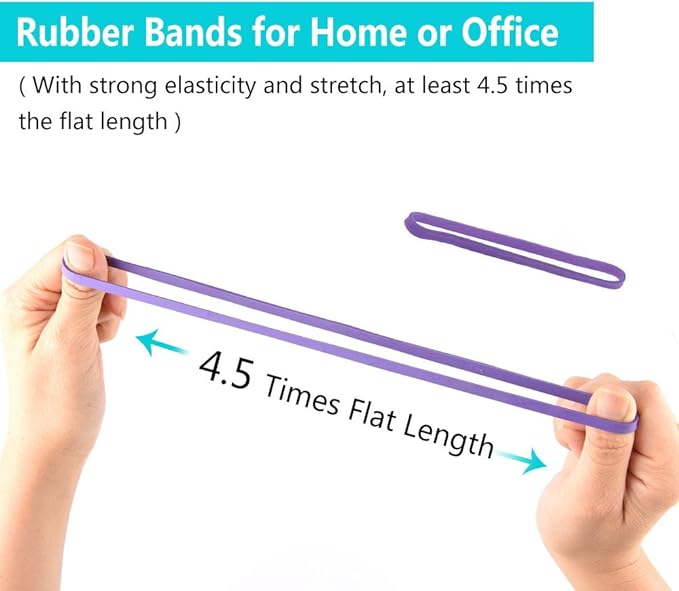 Coopay 180 Pieces Large Rubber Bands Bulk, 8 Inches Heavy Duty Strong Elastic Bands for Office Supply School Home, Securing Trash Can Garbage Cans, File Folders (Purple)