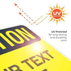 Custom Caution Sign, OSHA Sign, 18x24 Inches, Rust Free .063 Aluminum, Fade Resistant, Indoor/Outdoor Use, Made in USA