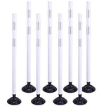 BESEA 8PCS 48" Traffic Delineator Posts with Detachable Base & High-Visibility Reflective Collars,White Durable Flexible Safety Cones for Work Zones, Parking Lots, and Roadways