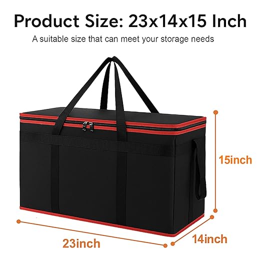 Bodaon 3-Pack Insulated Food Delivery Bag, XXXL Pizza Cooler Bags, Rideshare Delivery Bag, Warmer/Frozen, Cold/Hot Thermal Styrofoam Carrier for Car/Travel/Shopping/Catering