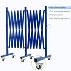 GYMTIME Industrial Expandable Metal Barricade, 16 FT, Blue, Folding Security Gate Safety Barrier with Casters, Flexible Mobile Barrier Gate, Adjustable Traffic Fence