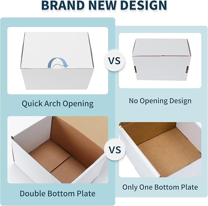 WIFTREY 7x5x4 White Shipping Boxes 25 Pack for Small Business, Small Corrugated Cardboard Boxes for Mailing, Packing, Shipping