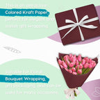 PerkHomy 17.8" x 1,440" (120') Wine Red Kraft Paper Roll for Craft Bulletin Board Paper Art Table Covering Crafting Gift Wrapping Bouquet Packing Parcel 80GSM 55LB (Wine Red, 17.8" x 120')