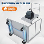 2 in 1 Steel Panel Truck Cart, 36x24 inch Flatbed with 2200 LBS Capacity, Heavy Duty Drywall Dolly with 3 Removable Side Handrails & 360 Swivel Wheels, Industrial Grade Platform Truck