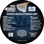 100 ft 10 Gauge Extension Cord - Outdoor Extension Cord Waterproof - Heavy Duty Outdoor Extension Cords 100 ft with Multiple Outlets - Watts Wire - 100' Grounded - extensiones electricas