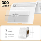 Clear Thermal Labels Vinyl 1 × 2 Inch Self-Adhesive Rectangle Stickers Roll Waterproof Printer Direct Decals Package Seal for QR Code Envelope Office Retail Home 300 PCS