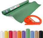 Christmas Green Kraft Paper Roll 36" x 1200" (100 ft) with Cutter - USA-Made Wrapping Paper for Packing, Moving, Shipping & Crafts/Arts - 100% Recyclable Natural Craft Material by IDL Packaging