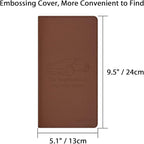 Car Insurance and Registration Holder, 9.5 x 5 Inch PU Leather Vehicle Glove Box Organizer Wallet Case for Insurance Card, Driver License, Paperwork - Brown
