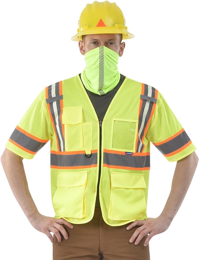 AYKRM 11 color High Vis Reflective Safety Vest for Women Men Security Pocket Zipper