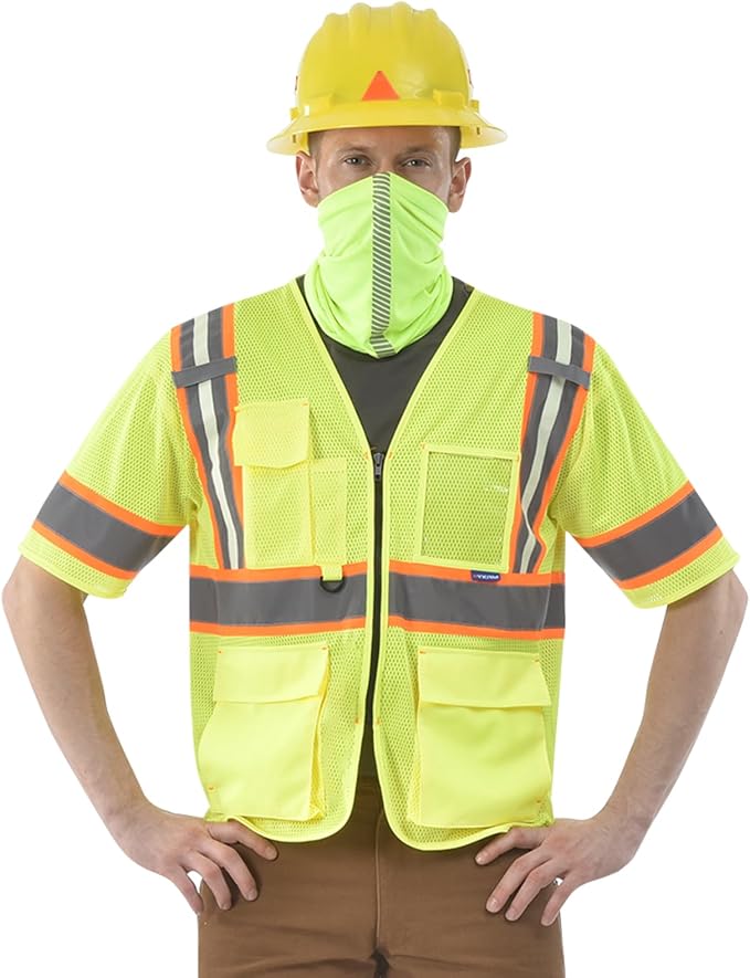 AYKRM 11 color High Vis Reflective Safety Vest for Women Men Security Pocket Zipper