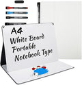 Portable White Board Small Dry Erase Board, 9" x 12" Double Sided Folding Whiteboards with 3 Pens, A4 Reusable Notebook with Storage Mesh Bag for Study, Meeting, Draft, Notes, Doodling