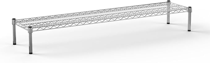 14''W x 60''L x 8''H Chrome Plated Wire Dunnage Rack | Off The Floor Storage