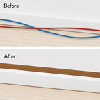 Rubber Bond TV Cord Hider Cable Protector - Strong Self Adhesive Wall Cord Cover Cable Hider - Low Profile Cable Management Wall Cord Concealer Cable Raceway (Brown, 6 Feet)