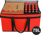 Bodaon 2-Pack Insulated Food Delivery Bag With Hard Bottom, XXXL Pizza Cooler Bags, Grocery Shopping and Catering, Rideshare Delivery Bag, Thermal Cold/Hot Styrofoam Carrier for Travel/Car