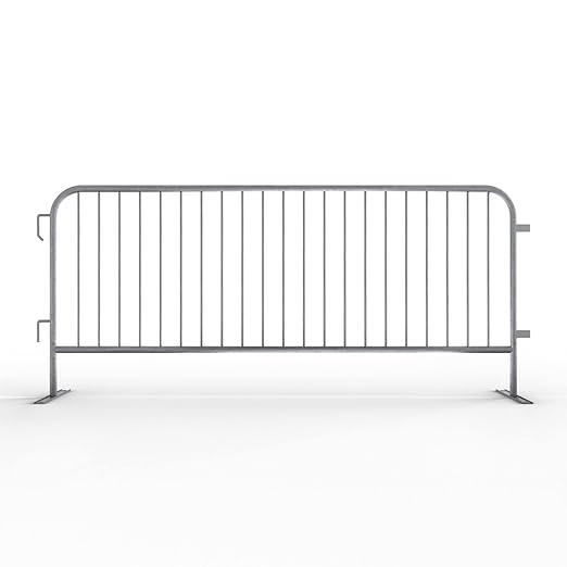 Angry Bull Barricades Barricade in a Box - Heavy Duty Interlocking Steel Barricade, 8.5 Ft. (Hot Dipped Galvanized, Flat Feet)