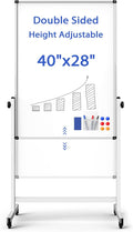 Rolling Whiteboard on Wheels, Double-Sided Magnetic Dry Erase Board with Stand, Mobile White Board for Office, Classroom, Home (28" x 40")