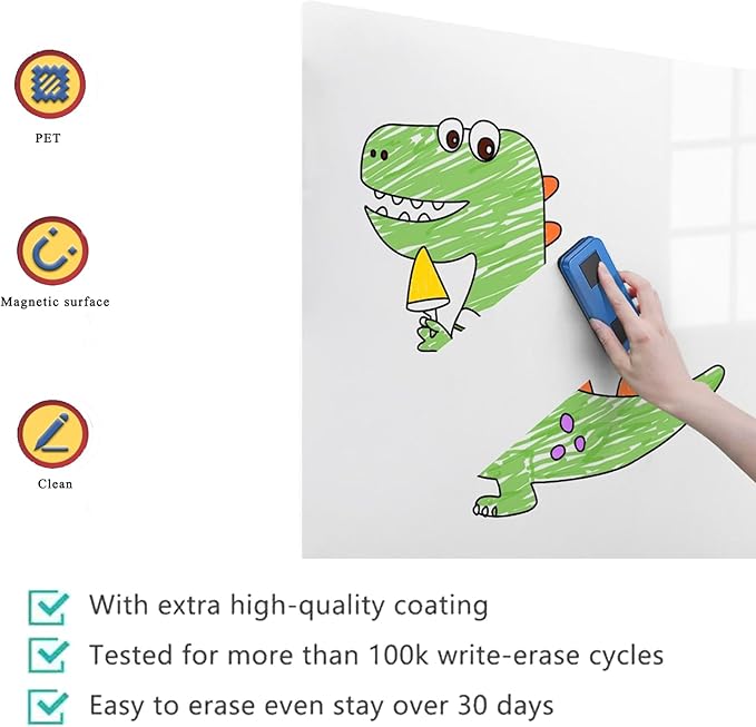 Small Magnetic Dry Erase Board Sheet for Fridge, 8"x12" Erasable Refrigerator WhiteBoard for Kitchen, Mini White Board Planner, Include 1 Markers