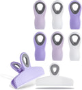 COOK WITH COLOR Bag Clips - Heavy Duty Chip Clip and Refrigerator Magnet Clips for Food Storage with Air Tight Seal Grip, Lavender, Pack of 8
