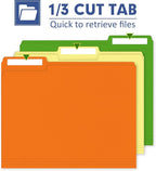 File Folder, PANDRI 220 Pack Colored File Folder, 1/3 Cut Tab, Letter Size, Assorted 12 Colors Filing Folder for Office School Business